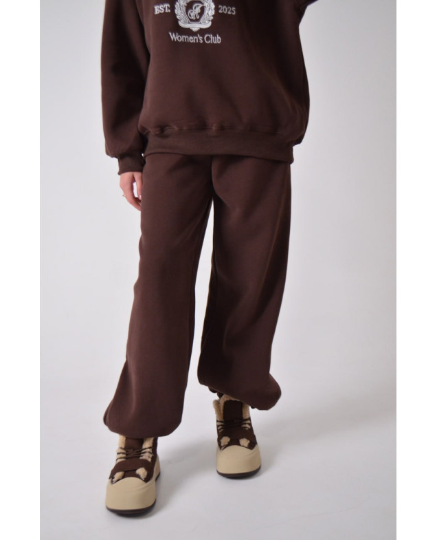 Костюм спорт для дівчинки на зиму 9366 котон/велюр шоколад Women's Club XL(р) 