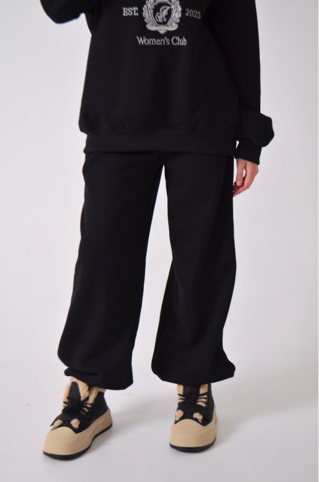 Костюм спорт для дівчинки на зиму 9366 котон/велюр чорний Women's Club L(р) 