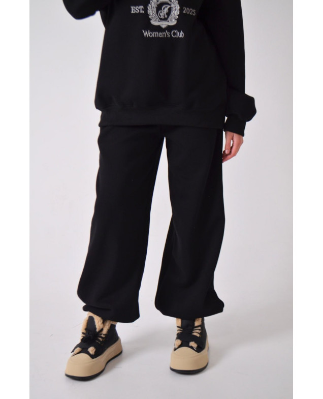 Костюм спорт для дівчинки на зиму 9366 котон/велюр чорний Women's Club M(р)