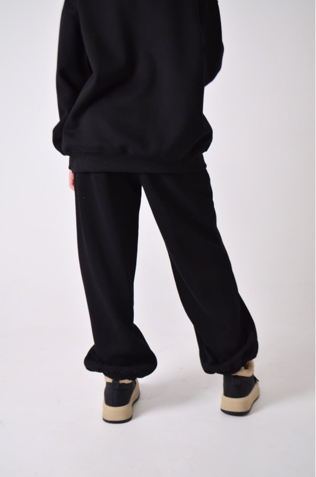 Костюм спорт для дівчинки на зиму 9366 котон/велюр чорний Women's Club M(р)
