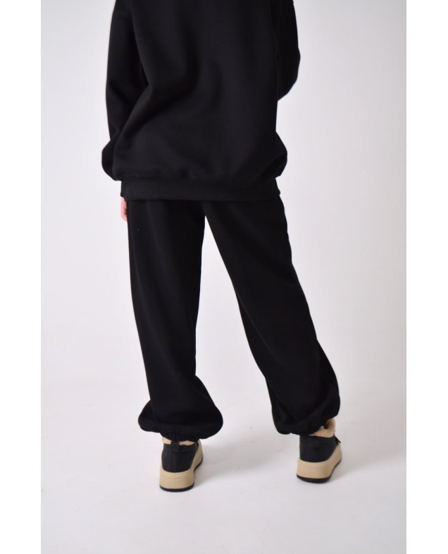 Костюм спорт для дівчинки на зиму 9366 котон/велюр чорний Women's Club M(р)