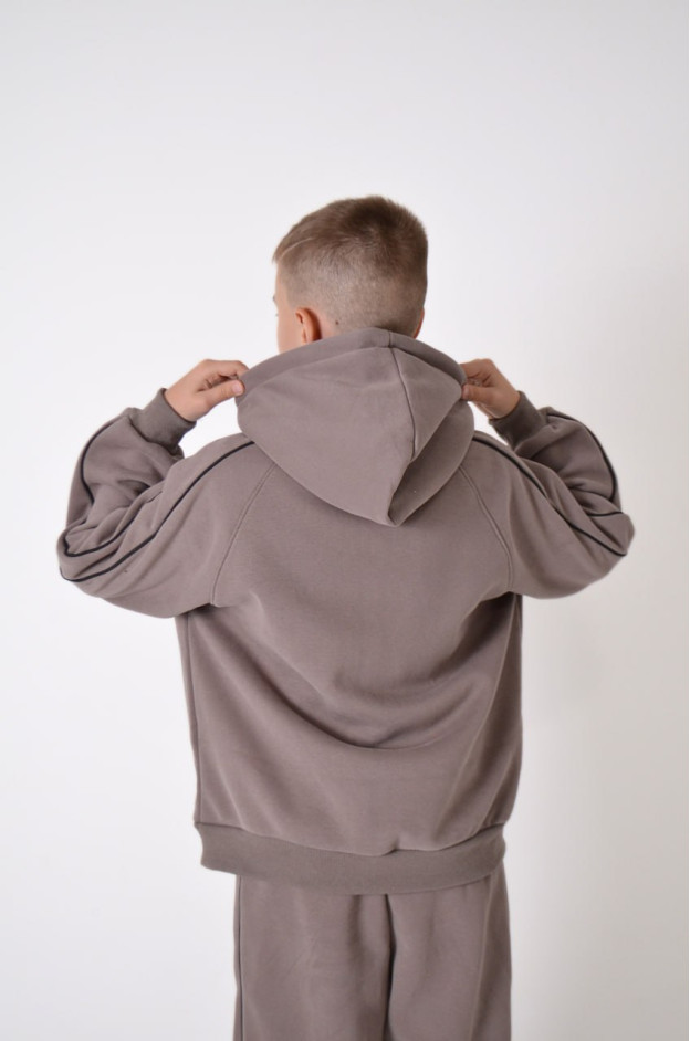 Костюм спорт для хлопчика на зиму 5002 котон/велюр сірий CHEBBIN 130(р) 