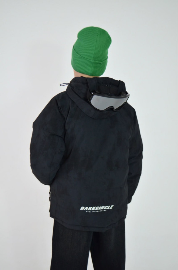 Куртка для хлопчика на зиму M25013 холофайбер/велюр графіт/чорний Designer з окулярами 128(р) 