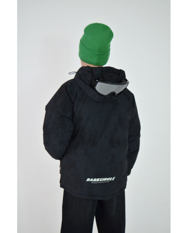 Куртка для хлопчика на зиму M25013 холофайбер/велюр графіт/чорний Designer з окулярами 128(р) 