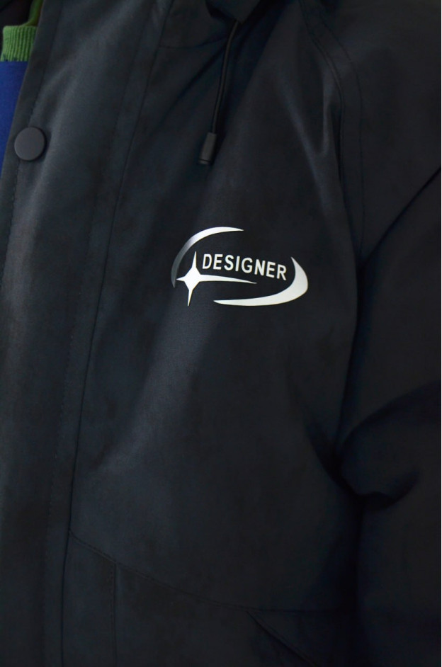 Куртка для хлопчика на зиму M25013 холофайбер/велюр графіт/чорний Designer з окулярами 128(р) 