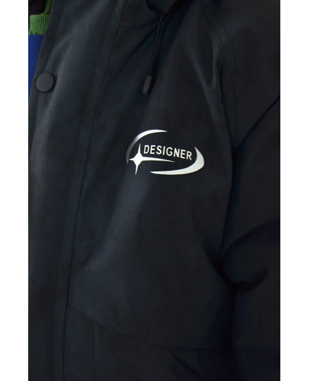 Куртка для хлопчика на зиму M25013 холофайбер/велюр графіт/чорний Designer з окулярами 128(р) 
