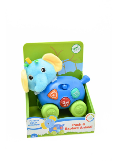 Брязкальце для дітей 1953-2 Слоненя музичне на колесах