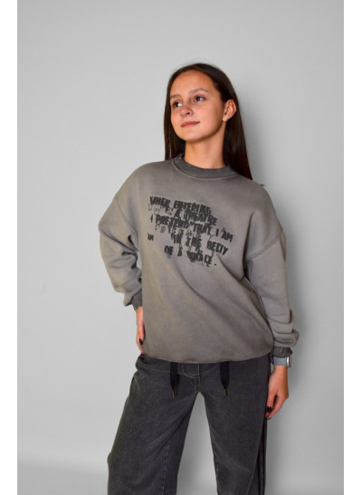 Світшот для дівчинки або для хлопчика на зиму 5080 котон/велюр сірий I Pretend,градієнт 130(р) 