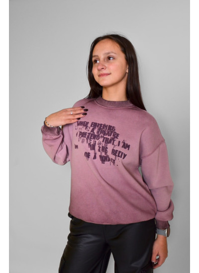 Світшот для дівчинки або для хлопчика на зиму 5080 котон/велюр сливовий I Pretend,градієнт 130(р)