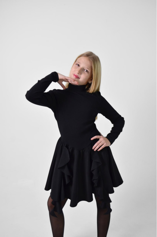 Сукня для дівчинки весна-осінь 998061 котон чорний ELINA 146(р)
