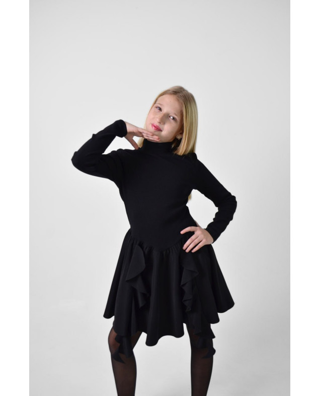 Сукня для дівчинки весна-осінь 998061 котон чорний ELINA 146(р)