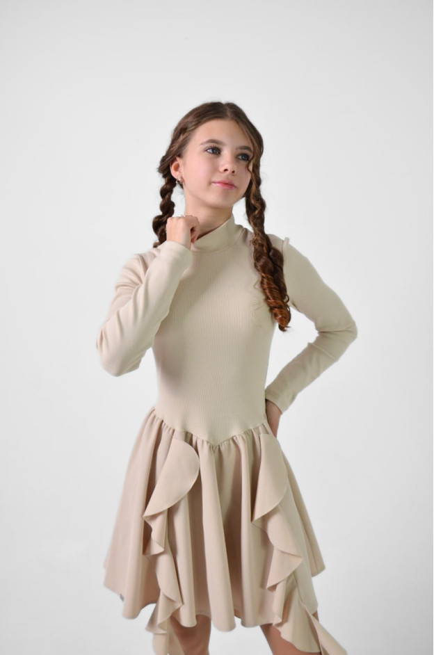 Сукня для дівчинки весна-осінь 998061 котон беж ELINA 146(р) 