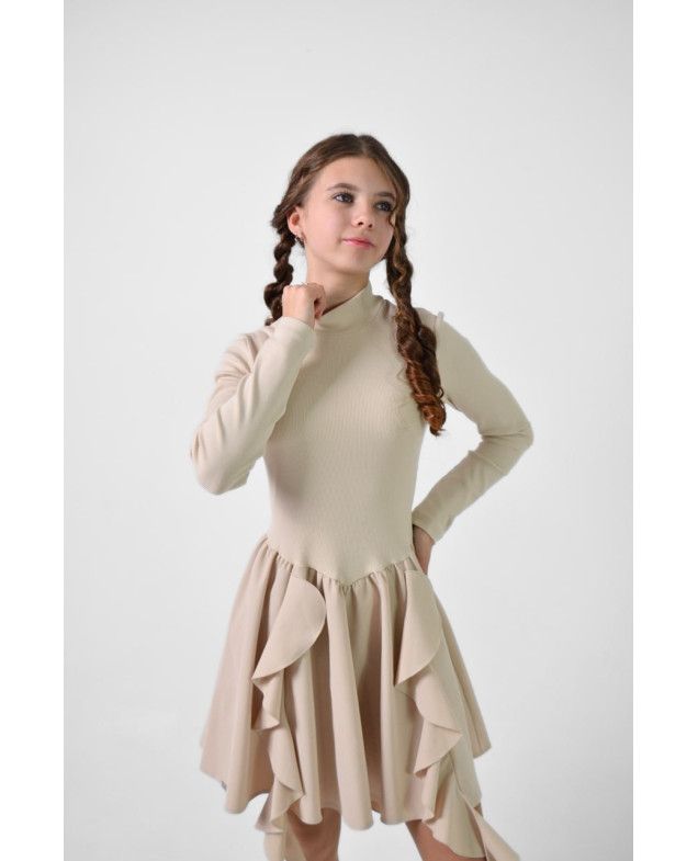 Сукня для дівчинки весна-осінь 998061 котон беж ELINA 146(р) 