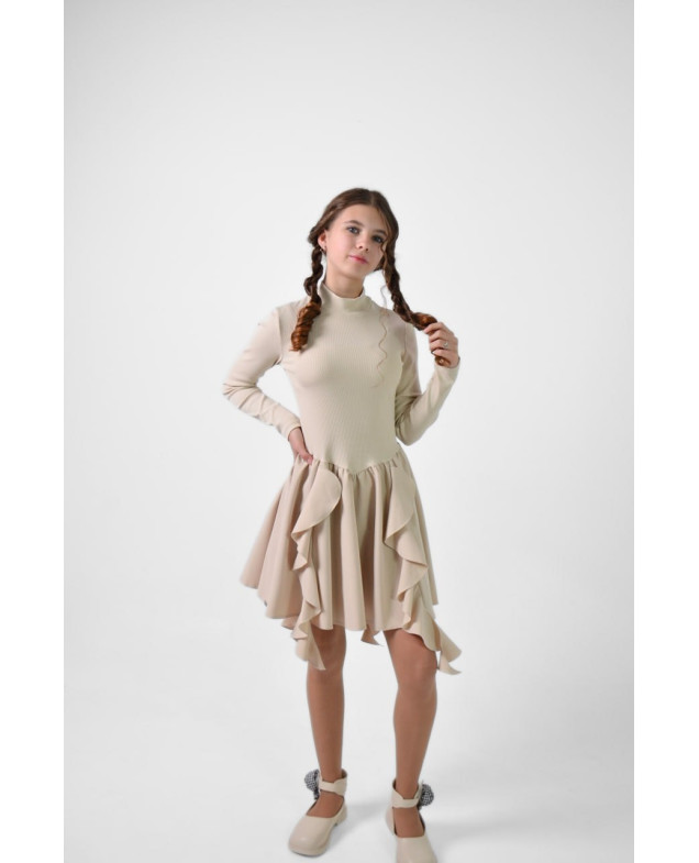 Сукня для дівчинки весна-осінь 998061 котон беж ELINA 146(р) 