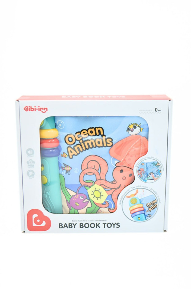 Книжка для дітей 6075 м'яка Ocean Animals,підсвітка/звук