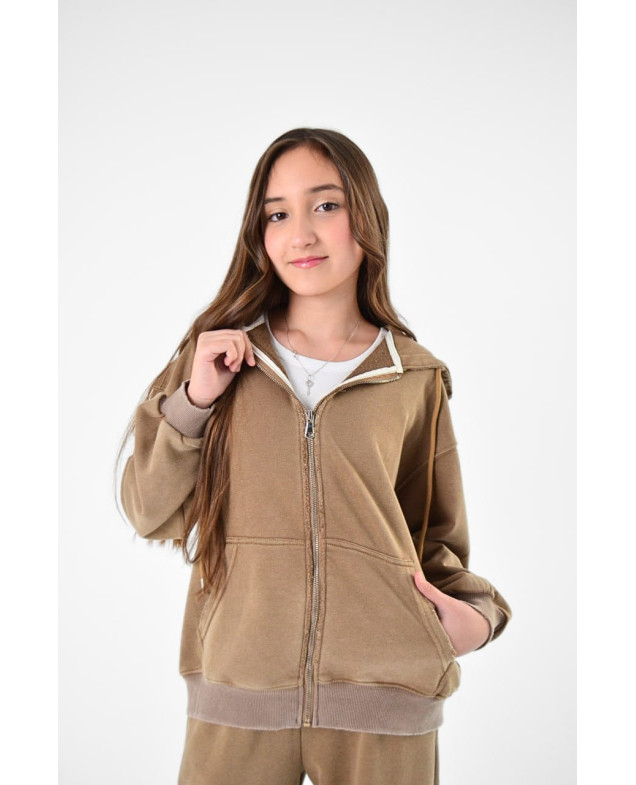 Костюм для дівчинки весна-осінь T35 двонитка кемел потертості 120(р)