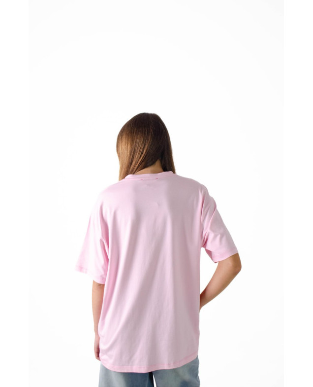 Футболка для дівчинки на літо 7628 котон рожевий база oversize 134(р) 