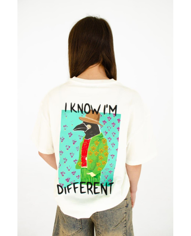 Футболка для дівчинки або для хлопчика на літо 8227 котон білий Different 134(р) 