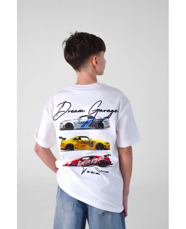 Футболка для хлопчика на літо 8233 котон білий Dream Garage 140(р) 