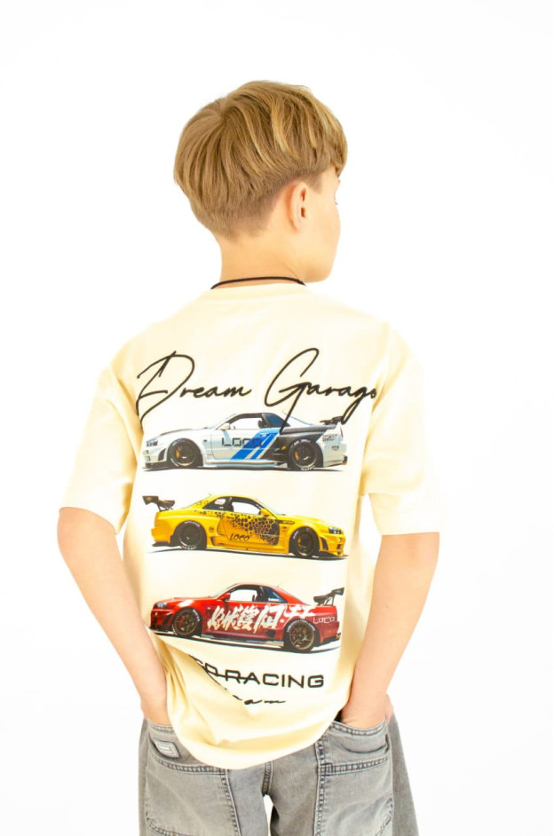 Футболка для хлопчика на літо 8233 котон бежевий Dream Garage 140(р) 