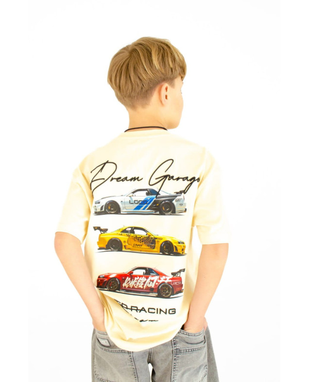 Футболка для хлопчика на літо 8233 котон бежевий Dream Garage 140(р) 