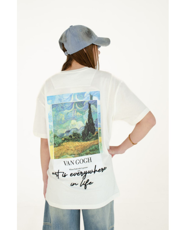 Футболка для дівчинки або для хлопчика на літо 8226 котон білий Van Gogh 134(р) 