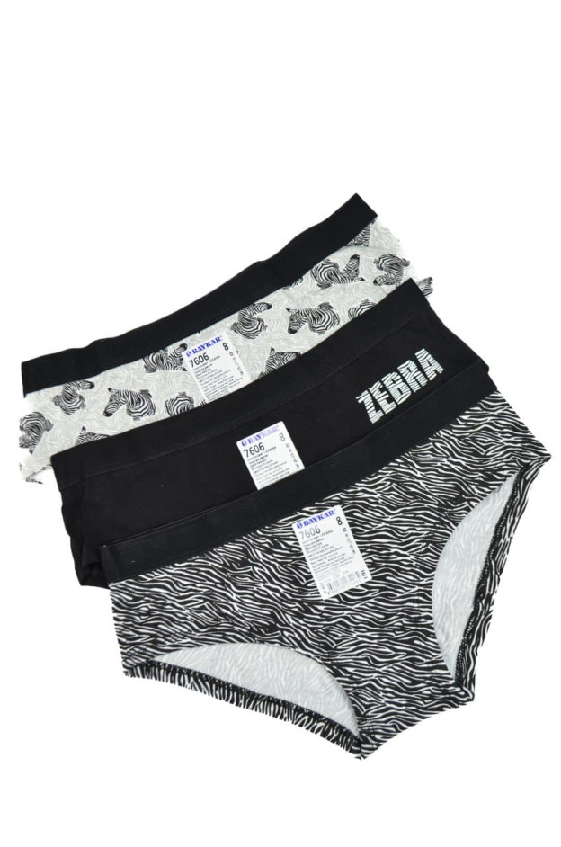 Труси для дівчинки 7606 котон сірий/чорний ZEBRA 13-14(7)(р) 