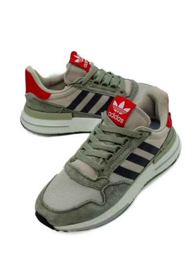 Кросівки для хлопчика весна-осінь U-8014 екошкіра/сітка оливка Adidas 37(р) 