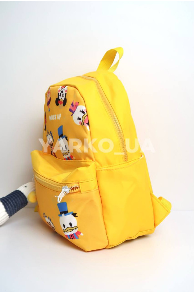 Рюкзак для дітей H-578-5 текстиль жовтий брелок-каченя 28*22*10 см