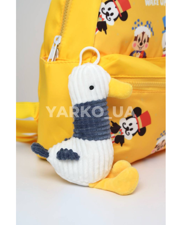 Рюкзак для дітей H-578-5 текстиль жовтий брелок-каченя 28*22*10 см