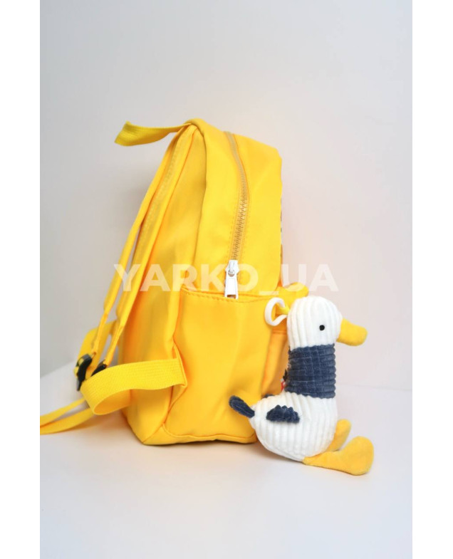 Рюкзак для дітей H-578-5 текстиль жовтий брелок-каченя 28*22*10 см