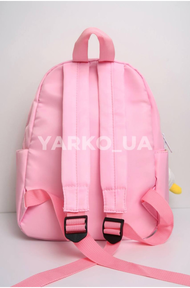 Рюкзак для дівчат H-578-5 текстиль рожевий брелок-каченя 28*22*10 см