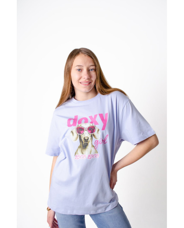 Футболка для дівчинки на літо 8633 котон блакитний Doxy girl 134(р) 