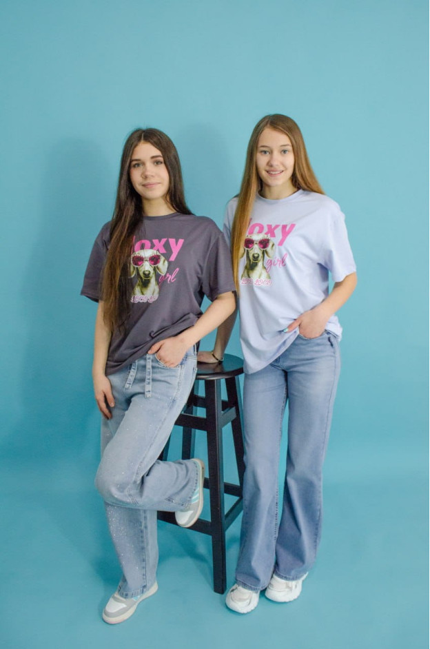 Футболка для дівчинки на літо 8633 котон блакитний Doxy girl 134(р) 