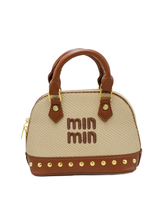 Сумка для дівчинки 998138 екошкіра бежевий Min Min плетіння 22*15*3 