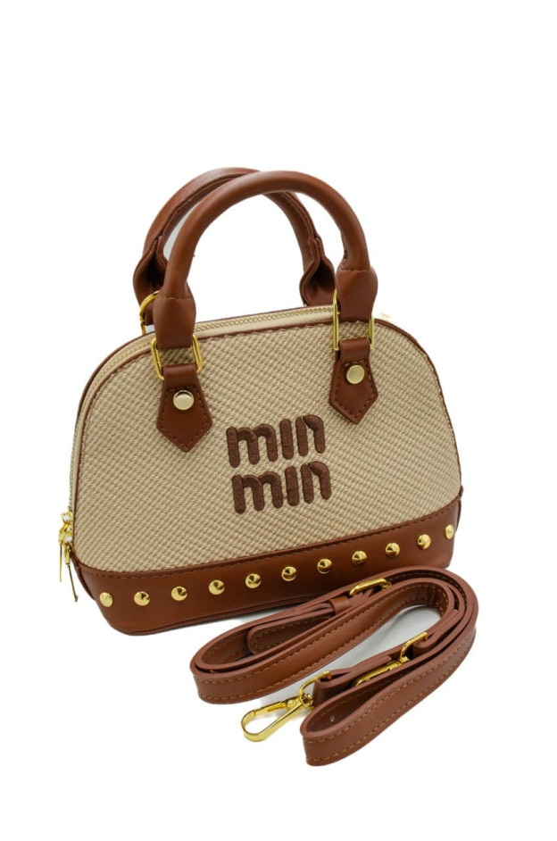 Сумка для дівчинки 998138 екошкіра бежевий Min Min плетіння 22*15*3 