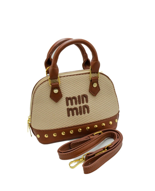 Сумка для дівчинки 998138 екошкіра бежевий Min Min плетіння 22*15*3 