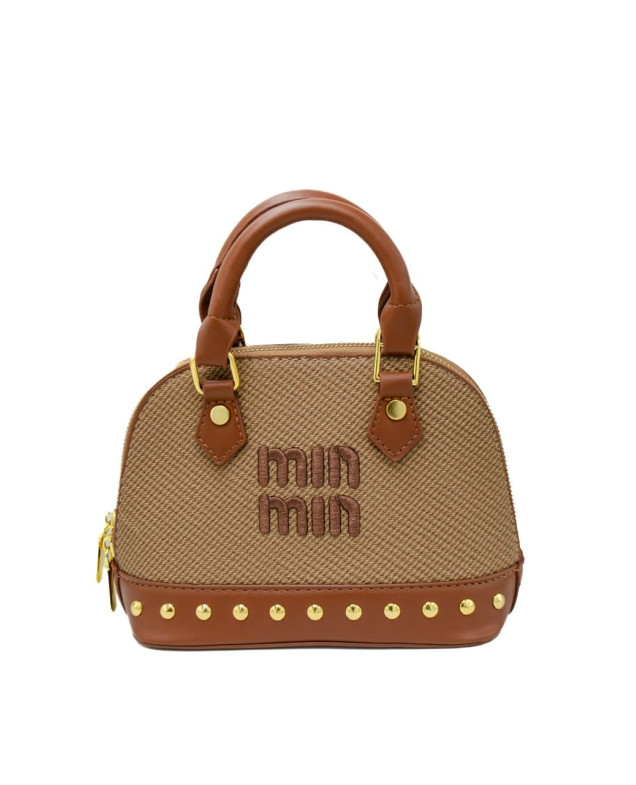 Сумка для дівчинки 998138 екошкіра коричневий Min Min плетіння 22*15*3 