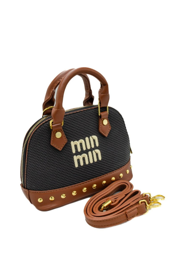 Сумка для дівчинки 998138 екошкіра чорний Min Min плетіння 22*15*3 