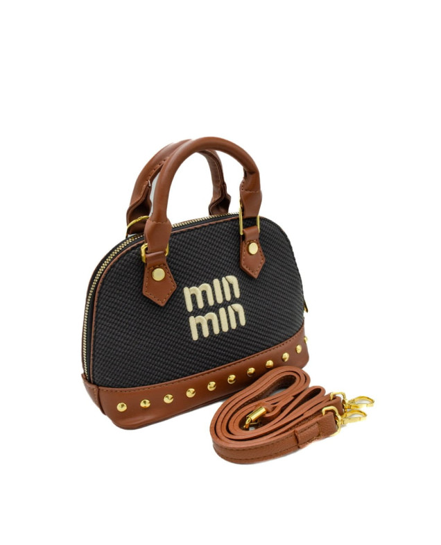 Сумка для дівчинки 998138 екошкіра чорний Min Min плетіння 22*15*3 