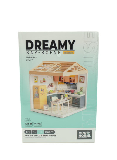 Конструктор Mini House для дітей 8005 румбокс,Інтер'єр-кухня,світло,126 деталей