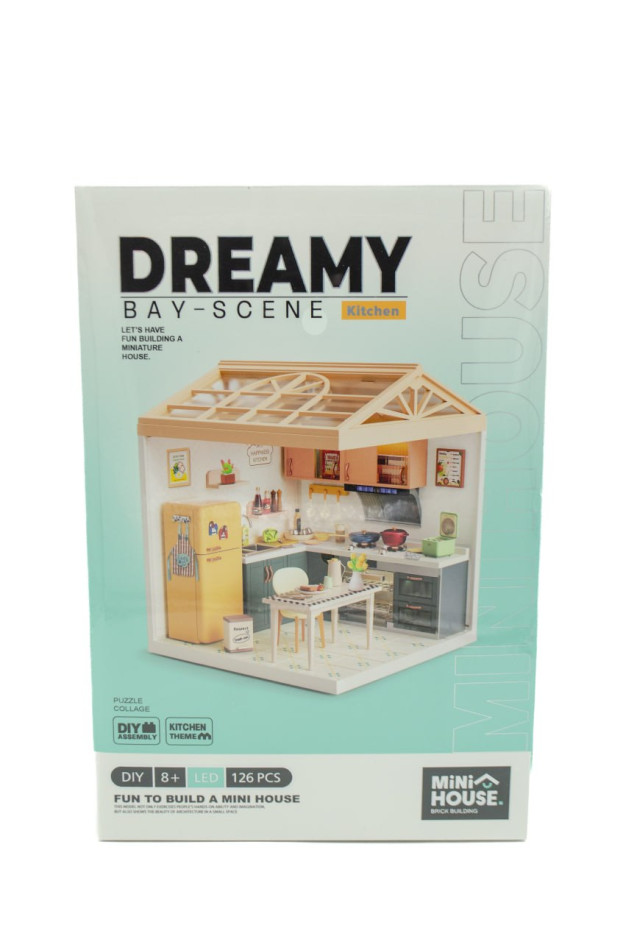 Конструктор Mini House для дітей 8005 румбокс,Інтер'єр-кухня,світло,126 деталей