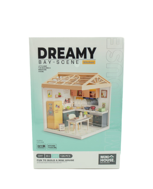 Конструктор Mini House для дітей 8005 румбокс,Інтер'єр-кухня,світло,126 деталей