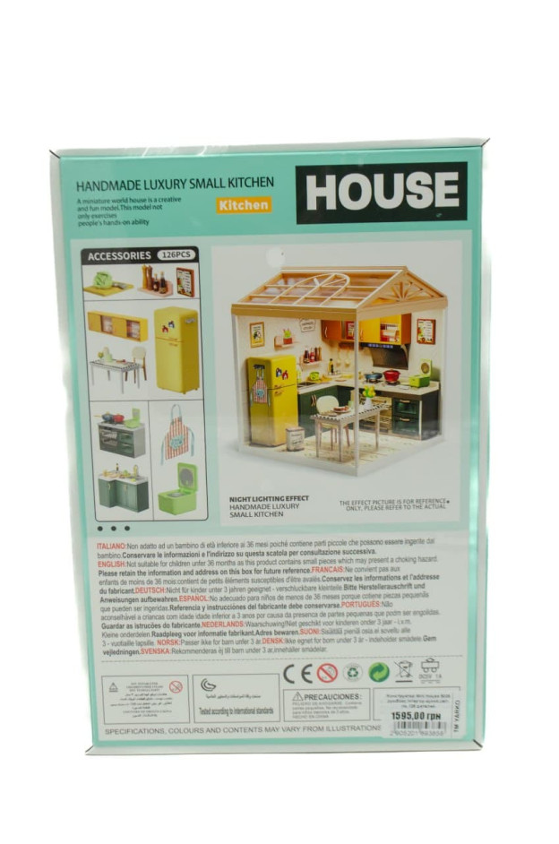 Конструктор Mini House для дітей 8005 румбокс,Інтер'єр-кухня,світло,126 деталей