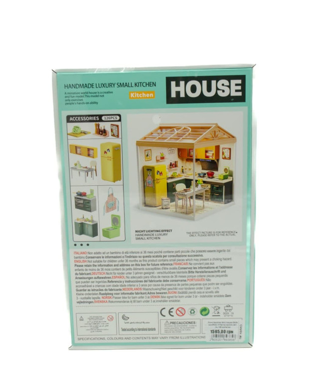 Конструктор Mini House для дітей 8005 румбокс,Інтер'єр-кухня,світло,126 деталей