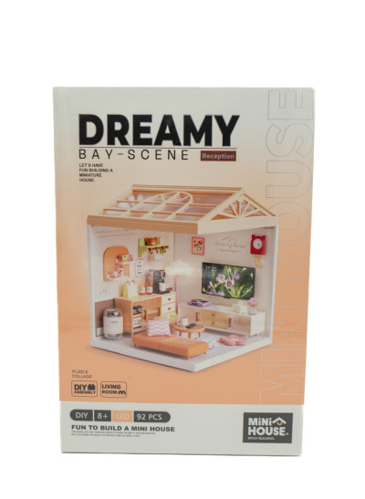 Конструктор Mini House для дітей 8006 румбокс,Інтер'єр-вітальня,світло,92 деталі
