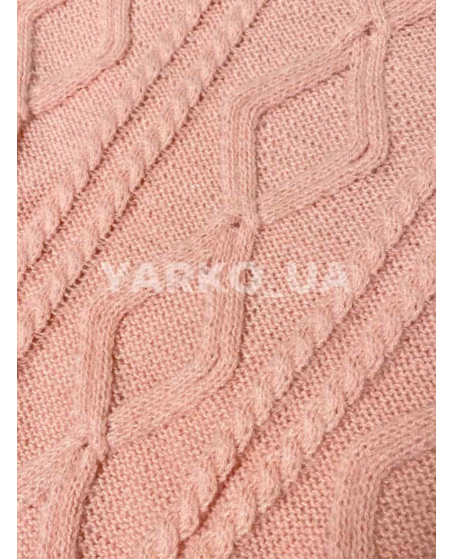Светр Fanny look для дівчинки на зиму 1107 в'язка пудра ромбики 6(р)