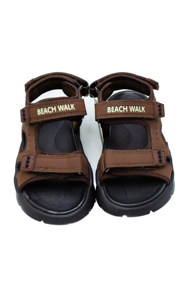 Босоніжки для хлопчика на літо C20714 екошкіра/текстиль коричневий Beach Walk 32(р) 