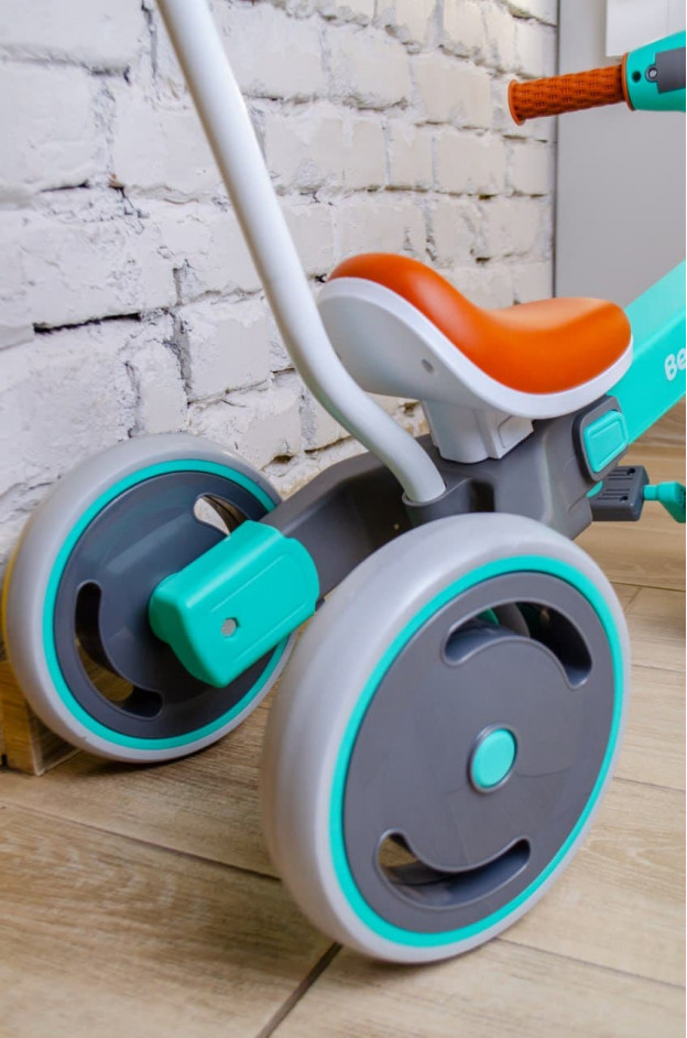 Велосипед Best Trike для дівчинки або для хлопчика LB-10360 нейлон бірюзовий 3-х колісний,колеса передні 10