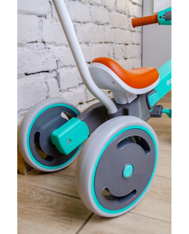 Велосипед Best Trike для дівчинки або для хлопчика LB-10360 нейлон бірюзовий 3-х колісний,колеса передні 10
